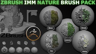 Amazing Zbrush Imm Brush Nature Pack Ivy Moss Leaves Shrub Flowers