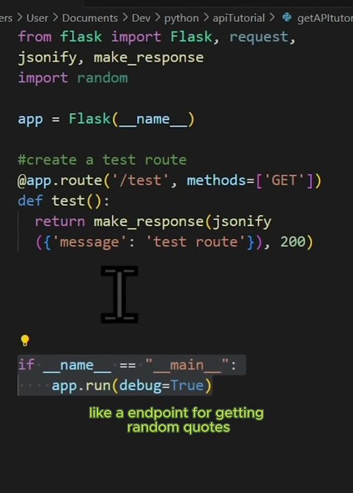 Create an API with Python in 1 MINUTE #python #programming - YouTube