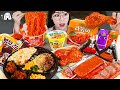 ASMR MUKBANG| 편의점 직접 만든 핵불닭 떡볶이 치킨 김밥 디저트 먹방 & 레시피 FRIED CHICKEN AND Tteokbokki EATING