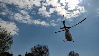 Helicopter landing at Will Rogers Memorial Museum