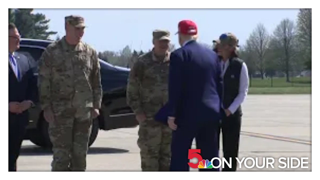 President Trump arrives at Selfridge Air National Guard Base