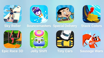 Sky Roller, Bouncemasters, Special Delivery, Stack Colors, Epic Race 3D, Tiny Cars, Sausage Wars