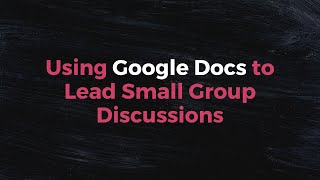 Hosting Group Discussions With Google Docs