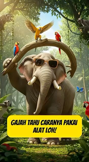 “Gajah Ini Pintar Banget! Bisa Pakai Alat Seperti Manusia!” #shorts #education #funfacts