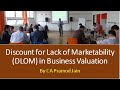 Discount for Lack of Marketability (DLOM) in Business Valuation I CA Pramod Jain