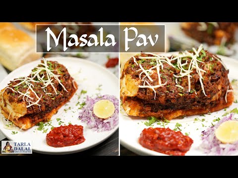 masala pav recipe | masala pav street food | mumbai street style masala pav | मसाला पाव रेसिपी | | Tarla Dalal