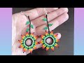 Huichol ayçiçeği küpe yapımı ( huichol sunflower earring)