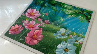 🌸Flower meadow🌸#acrylicpainting#realisticoainting#paintingtutorial#asmr#Acrylgemälde#106