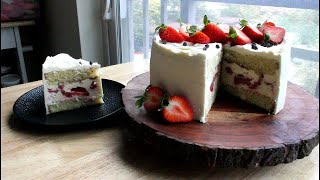 PASTEL DE FRESAS 🍓 HÚMEDO CON CREMA MOUSSELINE