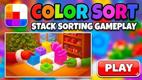 Santa vs. Elf! Festive COLOR SORT: Stack Sorting Game Challenge"