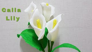 How to Make Calla Lily Paper Flowers - Easy Tutorial - How to make crepe pape flower