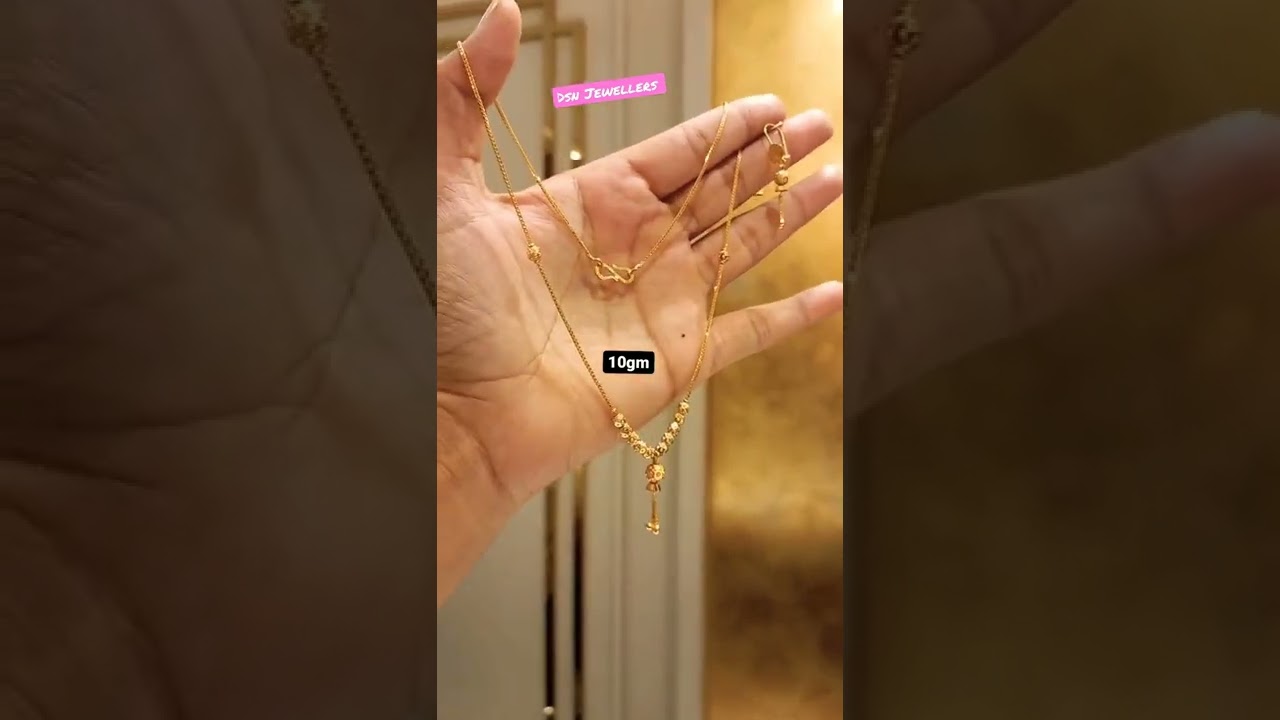 BIS Hallmark 22Kt Gold Party Wear Chain Set Without Making Charges with Life Time BuyBack Guarantee!