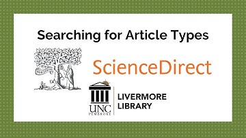 ScienceDirect Searching for Article Types