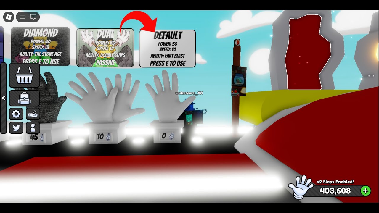 Demonstrating The Capabillities Of The Default Glove (Roblox Slap ...