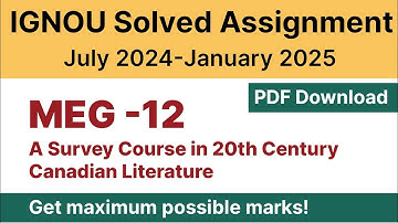 IGNOU MEG 12 Solved Assignment 2024-25 PDF Download