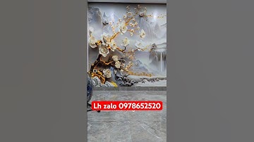 Hoàn thiện tranh dán tường 3D giả ngọc hiện đại sắc nét