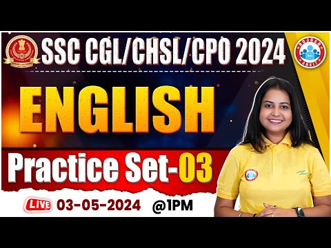 SSC CPO English Class | SSC CGL English Practice Set 03 | SSC CHSL English Class By Kiran Mam