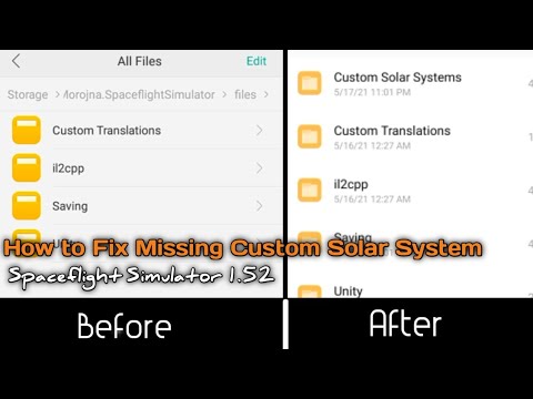 SFS 1.52 || How to Fix Missing Custom Solar System - Tutorial | Spaceflight Simulator |