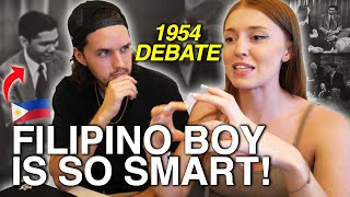 INSANELY Smart Filipino Boy Debates Criticisms on America 1954 (Johnny Antillon Philippines Reaction