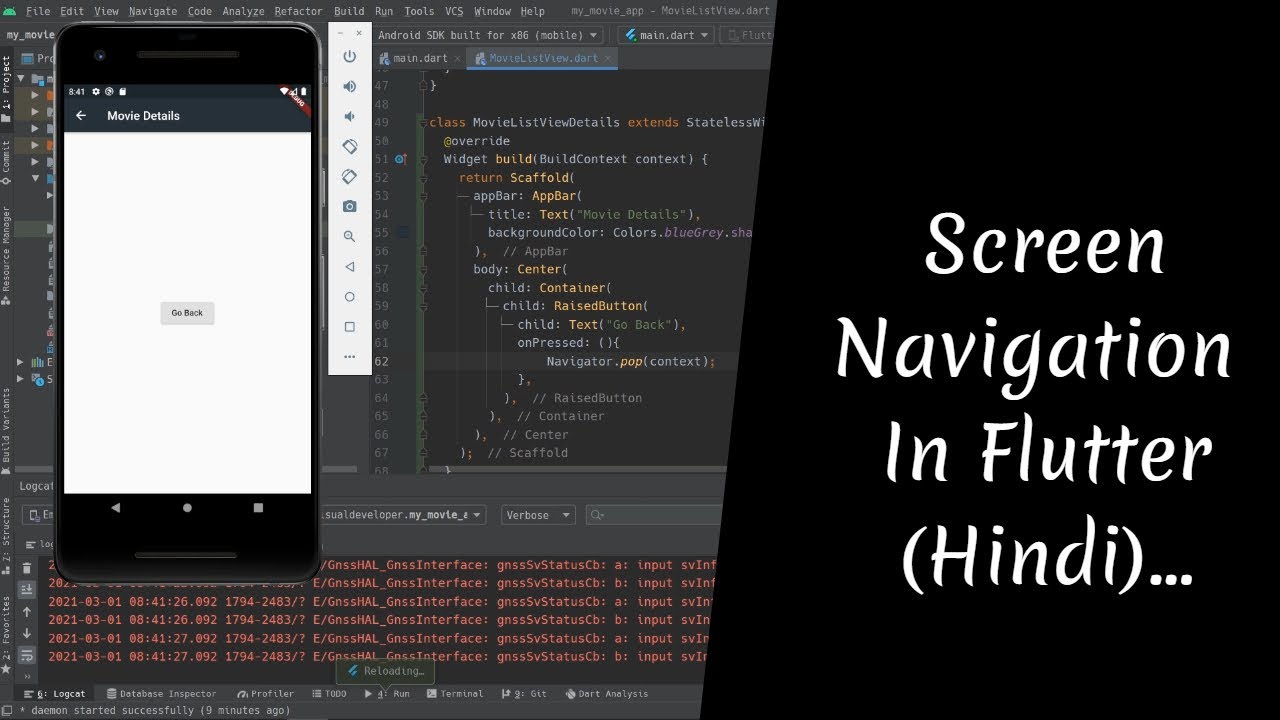 (Hindi) - #15 Flutter Tutorials | Screen Navigation in Flutter | Latest ...