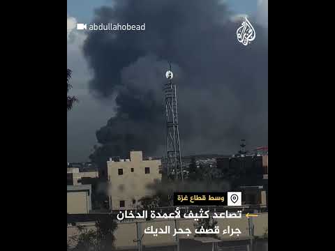 تصاعد كثيف لأعمدة الدخان جراء قصف إسرائيلي استهدف جحر الديك وسط قطاع غزة