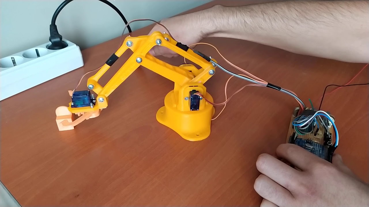 Arduino Robot Kol Projesi Hafizali Ve Potansiyometre Kontrol Ozellikli
