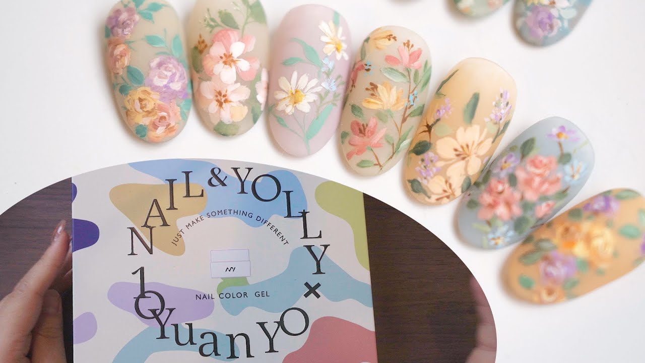 YOLLY 悠梨彩繪膠-油畫感花卉美甲彩繪~美甲教學/Nailart/ネイル