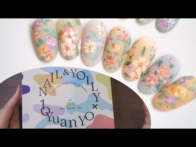 YOLLY 悠梨彩繪膠-油畫感花卉美甲彩繪~美甲教學/Nailart/ネイル
