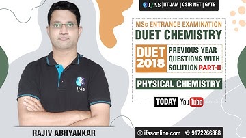 DU MSc entrance 2018 paper | Part 2 | Physical Chemistry solutions