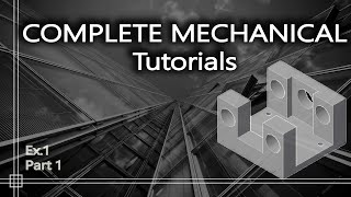 Autocad - 3D Mechanical practice drawing (Step by step)