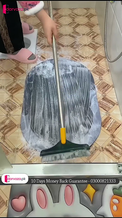 2 in 1 Cleaning Brush Floor Scrub Broom Wiper Scraper