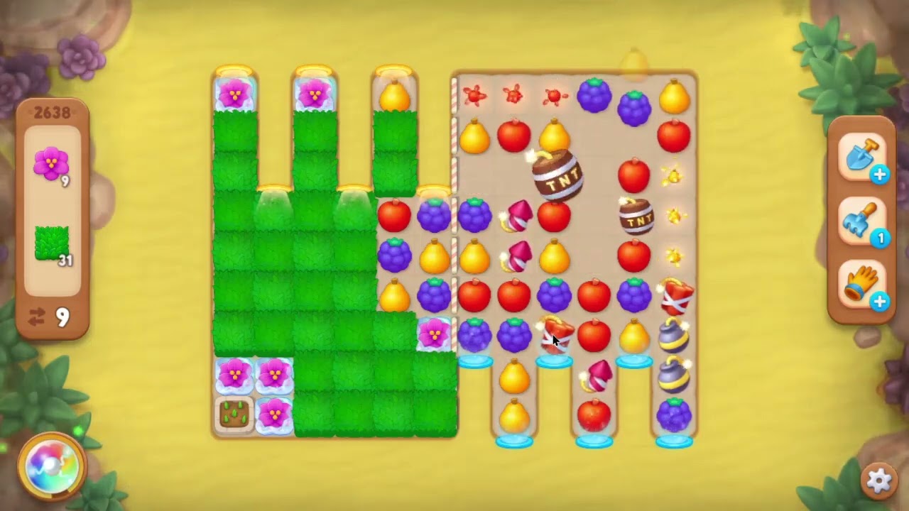 Gardenscapes level 2638 13 moves no boosters - YouTube