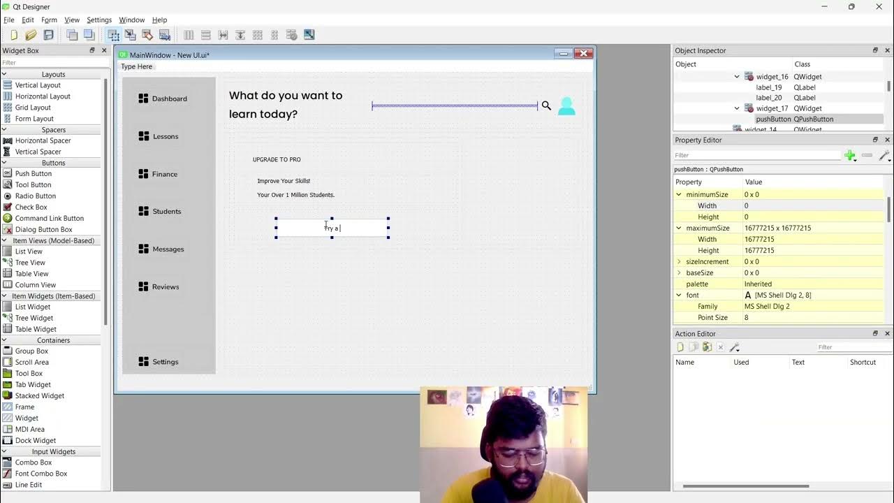 Dashboard using PyQT 5 and QT Designer | Python | GUI Series | PART 9 ...