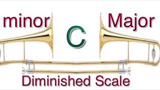 C minor-Major diminished scale for Trombone