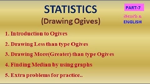 STATISTICS PART 7 || DRAWING LESS THAN TYPE, MORE(GREATER) THAN TYPE OGIVES