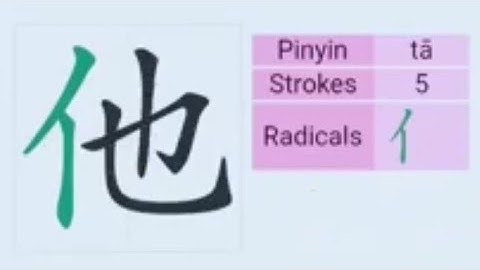 Learn How to Write the Chinese Character "他 (tā)" which means "He" @Chinese-Linguistics-Services