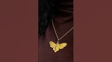 Thumbnail of ~ An anti tarnish gold butterfly necklace 🦋