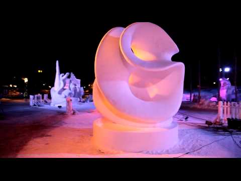 2011 Team Sweden-USA Snow Sculpture at Night