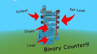 Redstone (block by block)Tutorial Binary Counter with load function |Bedrock Edition