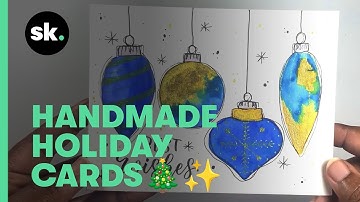 30 Days of Holiday Gift Making | Day 12: Learn to Paint Christmas Cards with Watercolor & Ink