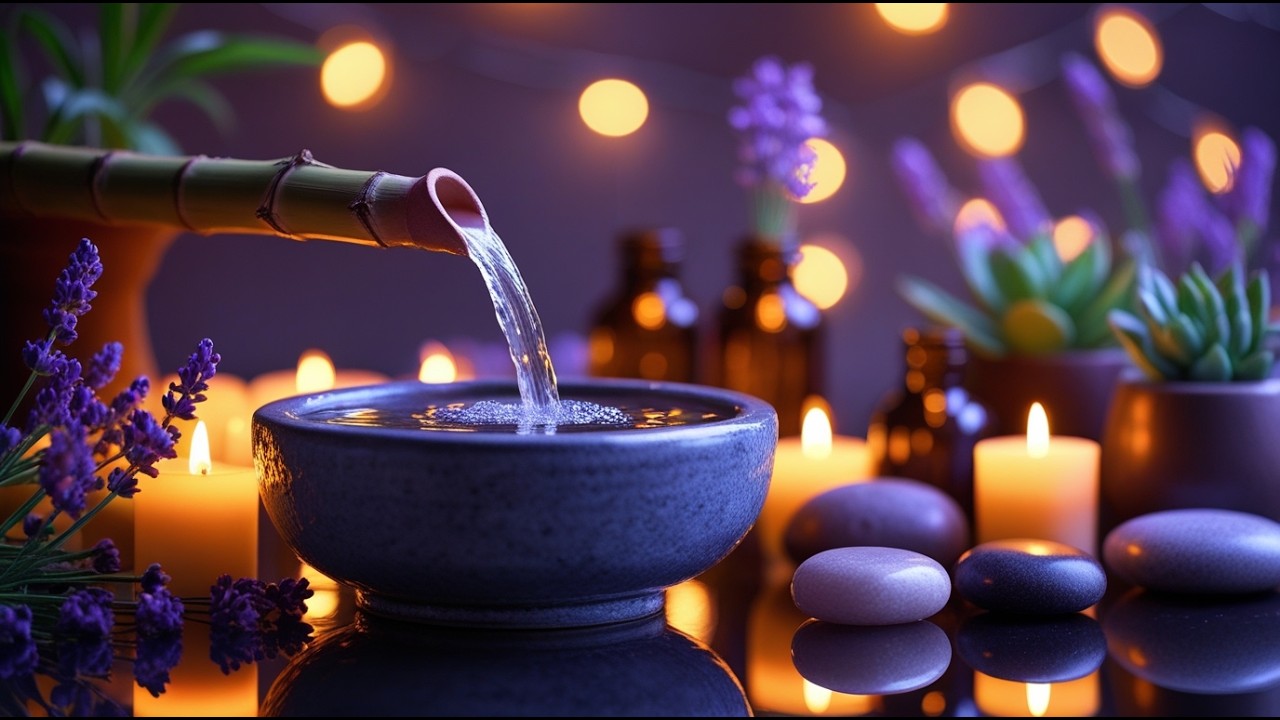 Relaxing Music  Bamboo Water Sounds  • Melatonin Release, Stop Overthinking • Goodbye Insomnia.