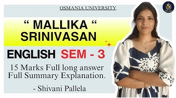 MALLIKA SRINIVASAN || VOLLEDIGE SAMENVATTING UITLEG || 15 PUNTEN || ENGELS SEM-3 || ‎@shivanipallela