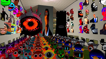 Giant MR TREE & MR SUN Sprunki NEXTBOTS vs RED OBUNGA & LOBOTOMY Geometry Dash Emojis in Gmod!