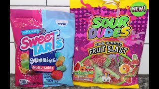 SweeTarts Gummies Fruity Splitz and Sour Dudes Sour Gummies Fruit Blast Review