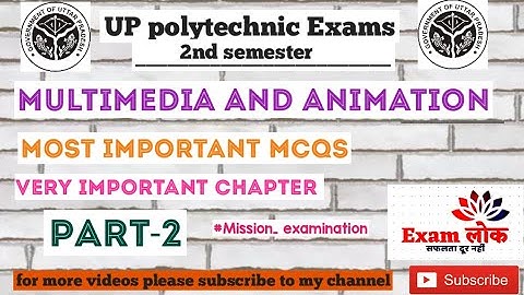 Multimedia and Animation 🔥 MCQs #part-2🔥new video . All important MCQs . #mission_examination #bteup