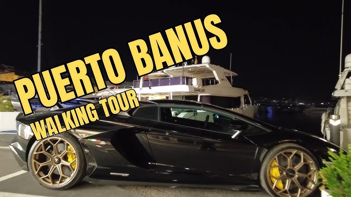 Lamborghini aventador, Louis Vuitton, Puerto Banus at night with