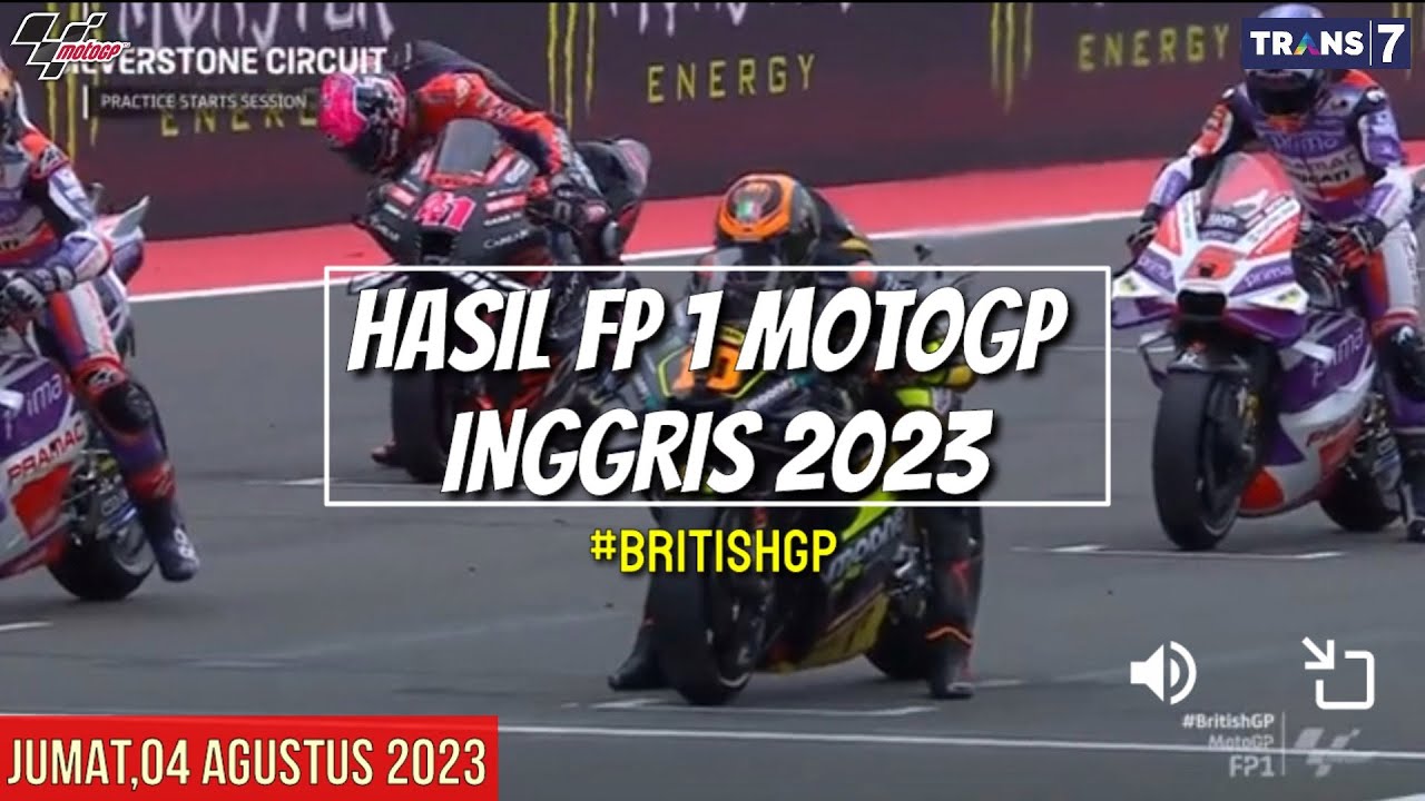 ⁣Hasil Motogp Hari ini | Hasil Latihan Bebas 1 Gp Inggris 2023~FP 1 Inggris GP~Jadwal Motogp 2023