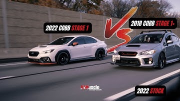 22 WRX Stage 1 vs 18 WRX Stage 1+ vs 22 WRX Stock| 50-60MPH Roll #cobb #2022wrx