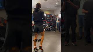 Lomachenko shadow boxing pre Commey