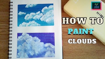 How To Paint Clouds With Gouache For Beginners - Art Tutorial  & Sketchbook Ideas